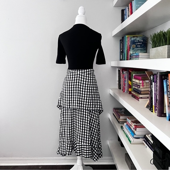 Maje rapri black and white gingham dress size 1 small - Picture 9 of 16
